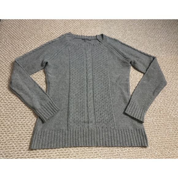 Smartwool Sweaters - Smartwool Gray Merino Wool Cable Knit Pointelle Crew Neck Sweater Womens Medium